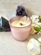 Lavender, Cucumber & Sage Crystal Infused Candle- Pink