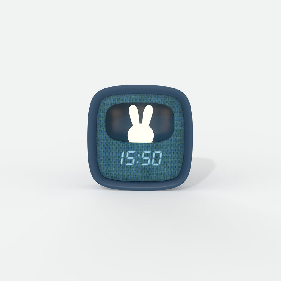 Réveil Connecté Intelligent Cutty Clock MOB, Design Lapin - Bleu - Français