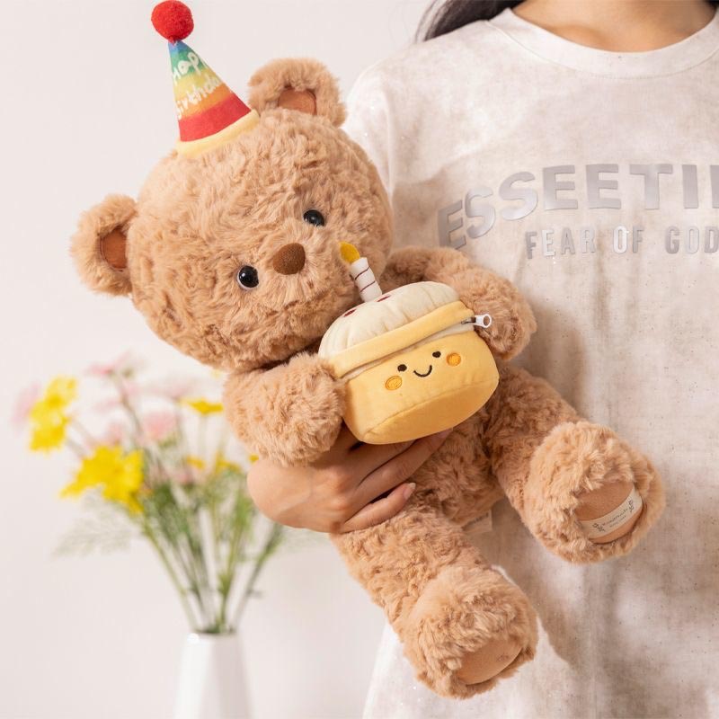 Cute Birthday Bear Fox Plush toy triver