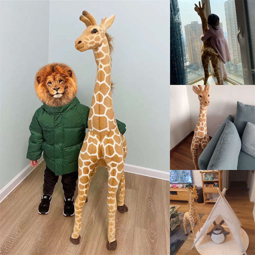 Jouets en peluche girafe Kawaii, animaux en peluche, poupée, cadeaux pour enfants, décoration de chambre mignonne, accessoires photo, jouet triver