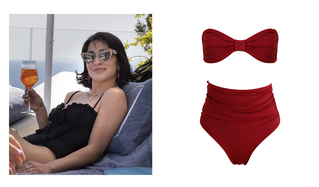 Lucia, gespielt von Simona Tabasco, ist die Verkörperung von Chic – genau wie das klassische zweiteilige Bikini-Set Nikko in Burgund – geschaffen, um Ihr Selbstvertrauen und Ihren Look zu stärken