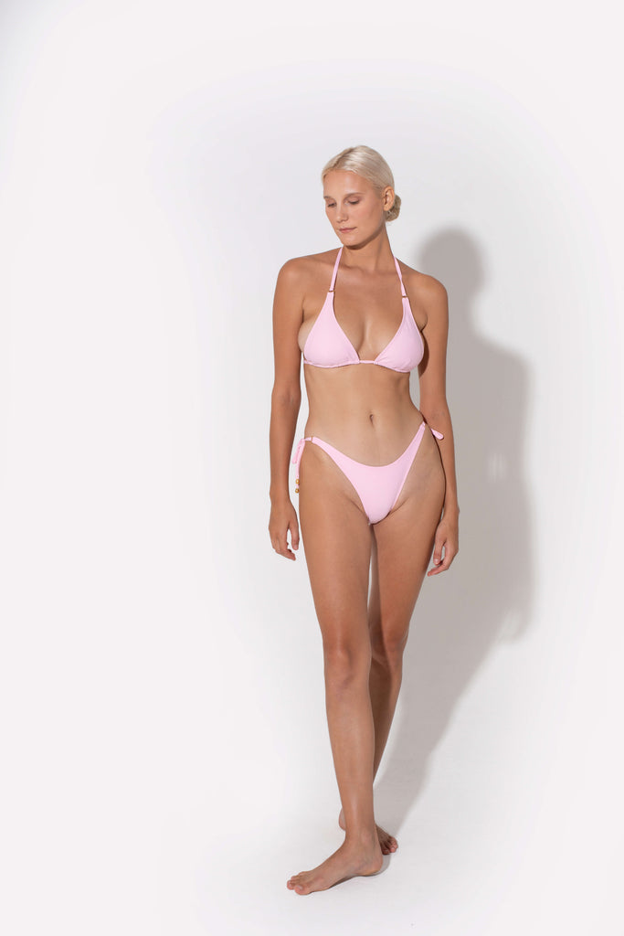 pink triangle bikini set