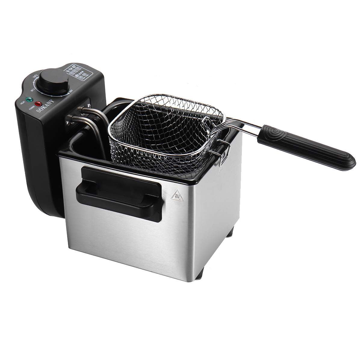 Friteuse électrique avec huile, 6 l, en acier inoxydable avec panier à  rôtir, petite friteuse pour frites, poulet, snacks maison188