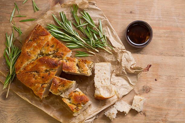 Foccacia cuite au four a pizza