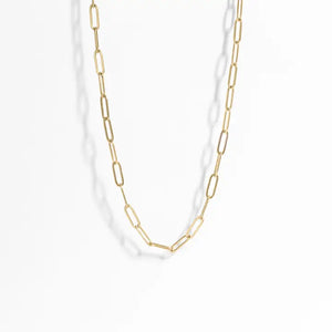 18K Gold Paperclip Chain Necklace | 4mm - Bellisima by Ashley Maria