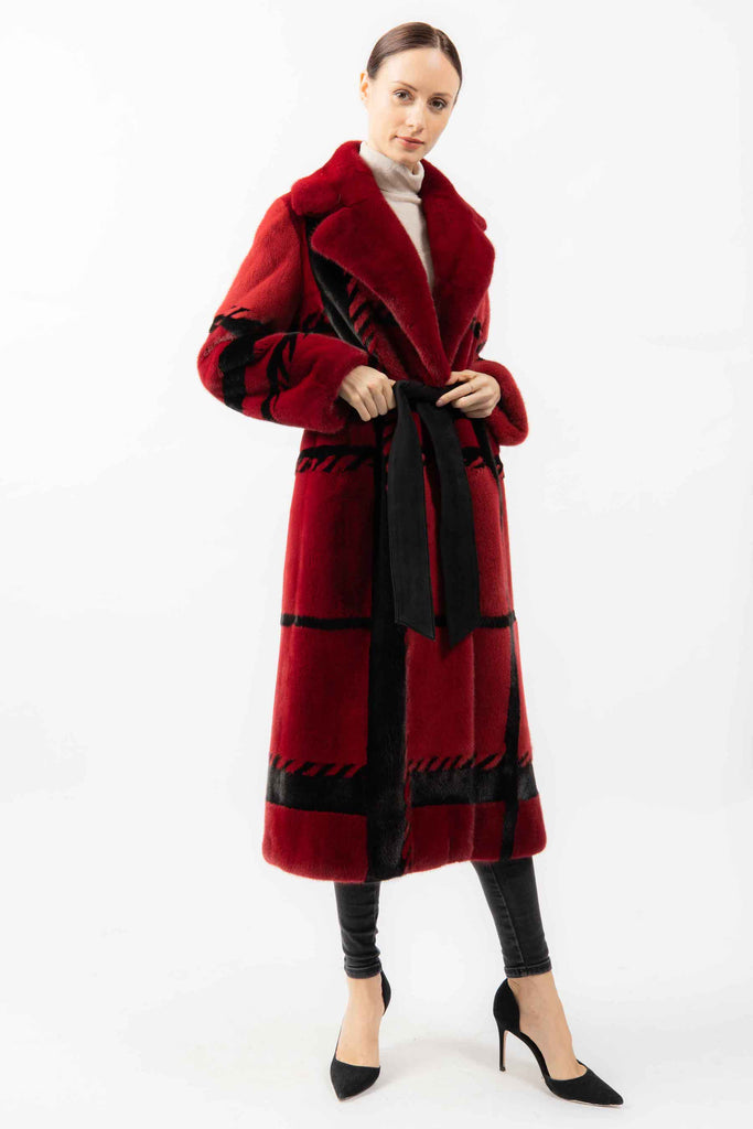 Men's Fashion Red Faux Fur Coat