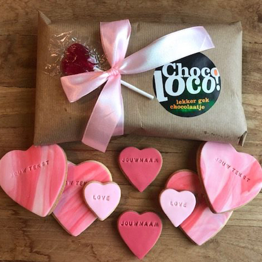 voorjaar Promotie mooi Love Koekjes Pakket met jouw eigen tekst | Verwenboxen