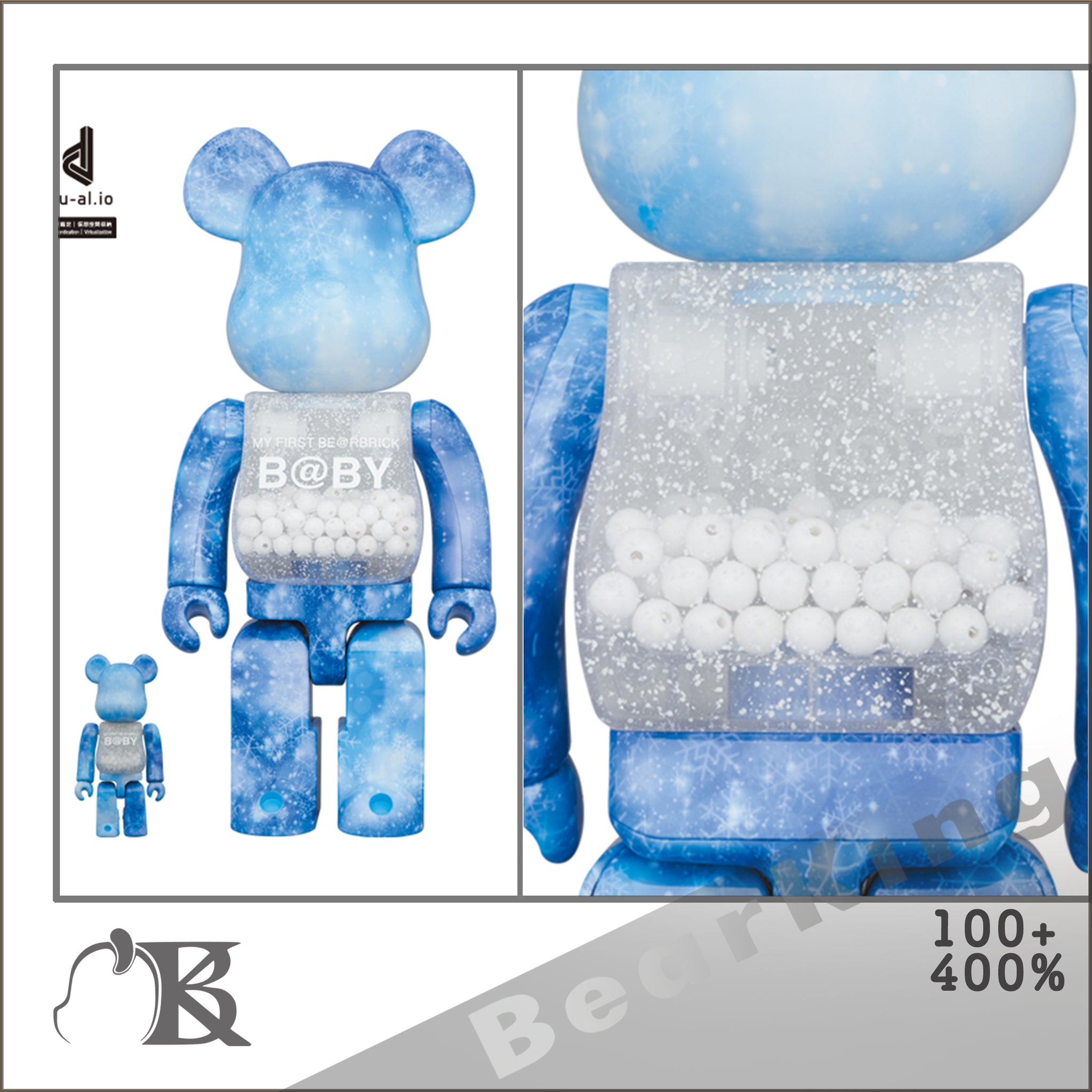 MY FIRST BE@RBRICK B@BY CRYSTAL OF SNOW Ver. 100％ & 400％