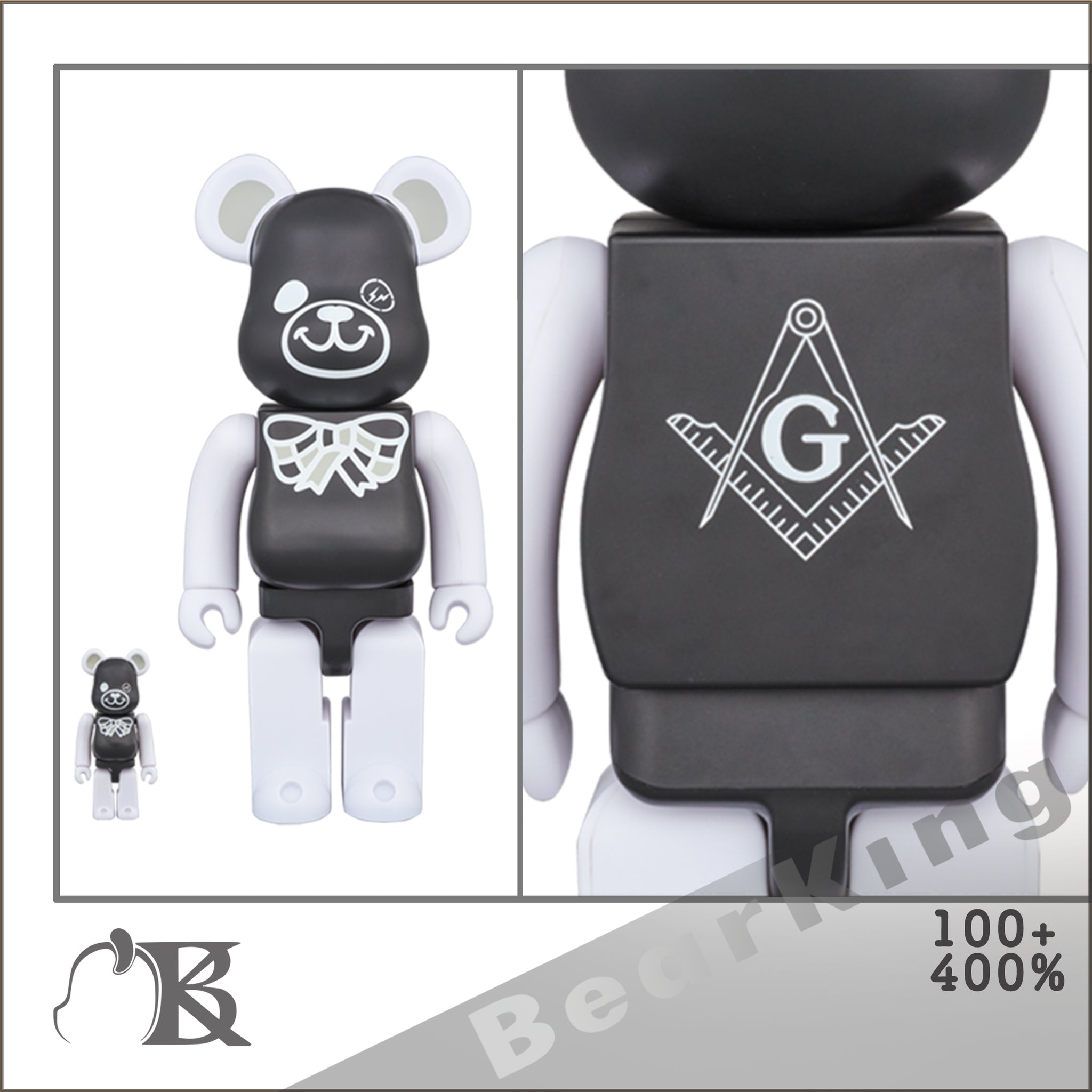 BE@RBRICK FREEMASONRY fragment 100％400%白 フィギュア その他