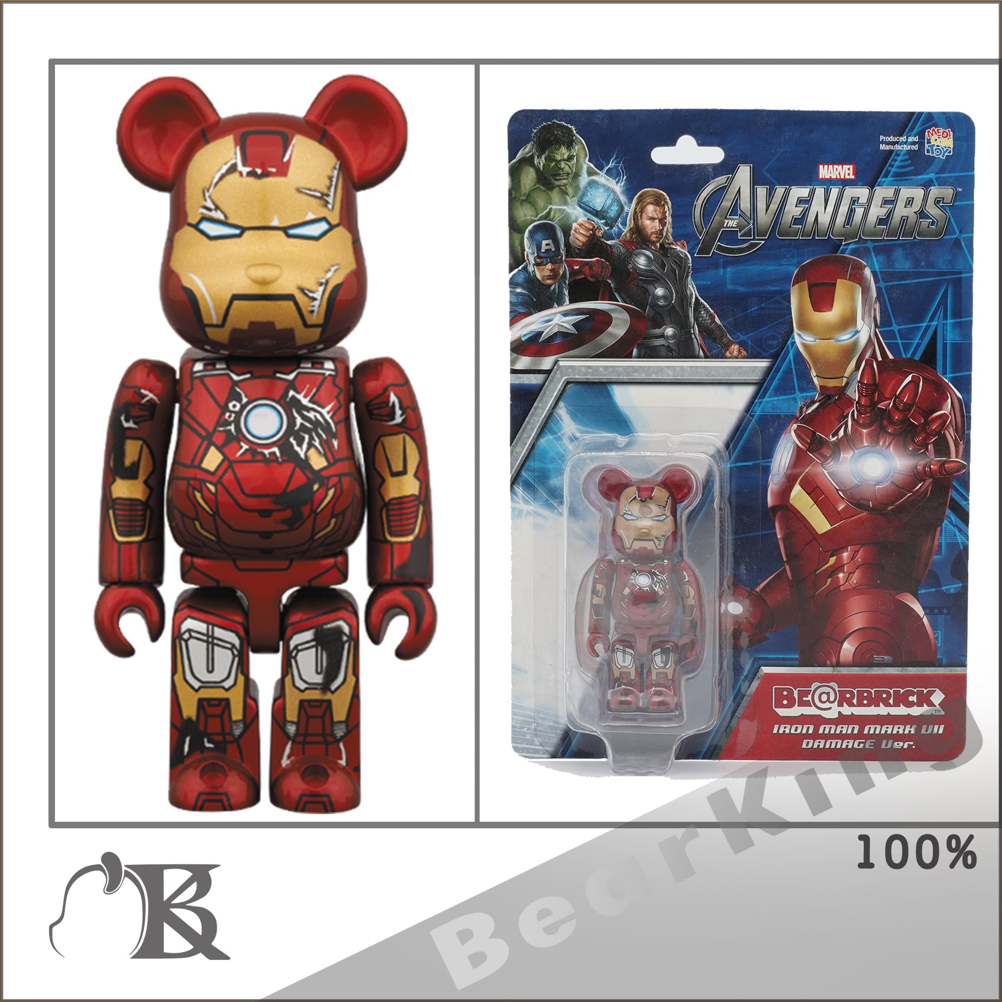 本物の BE@RBRICK IRON MAN MARK VII DAMAGE 1000% sushitai.com.mx