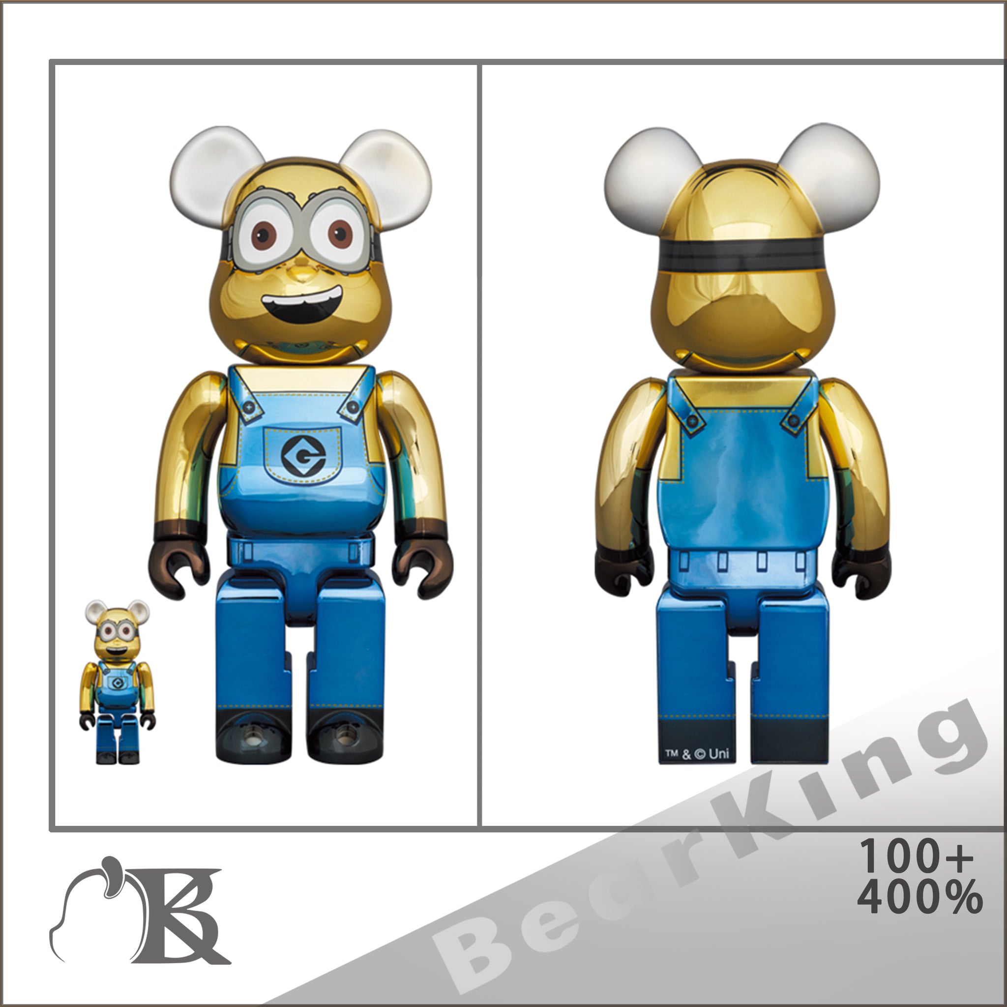 BE@RBRICK DAVE CHROME Ver. 100％ & 400% Minions 小黃人