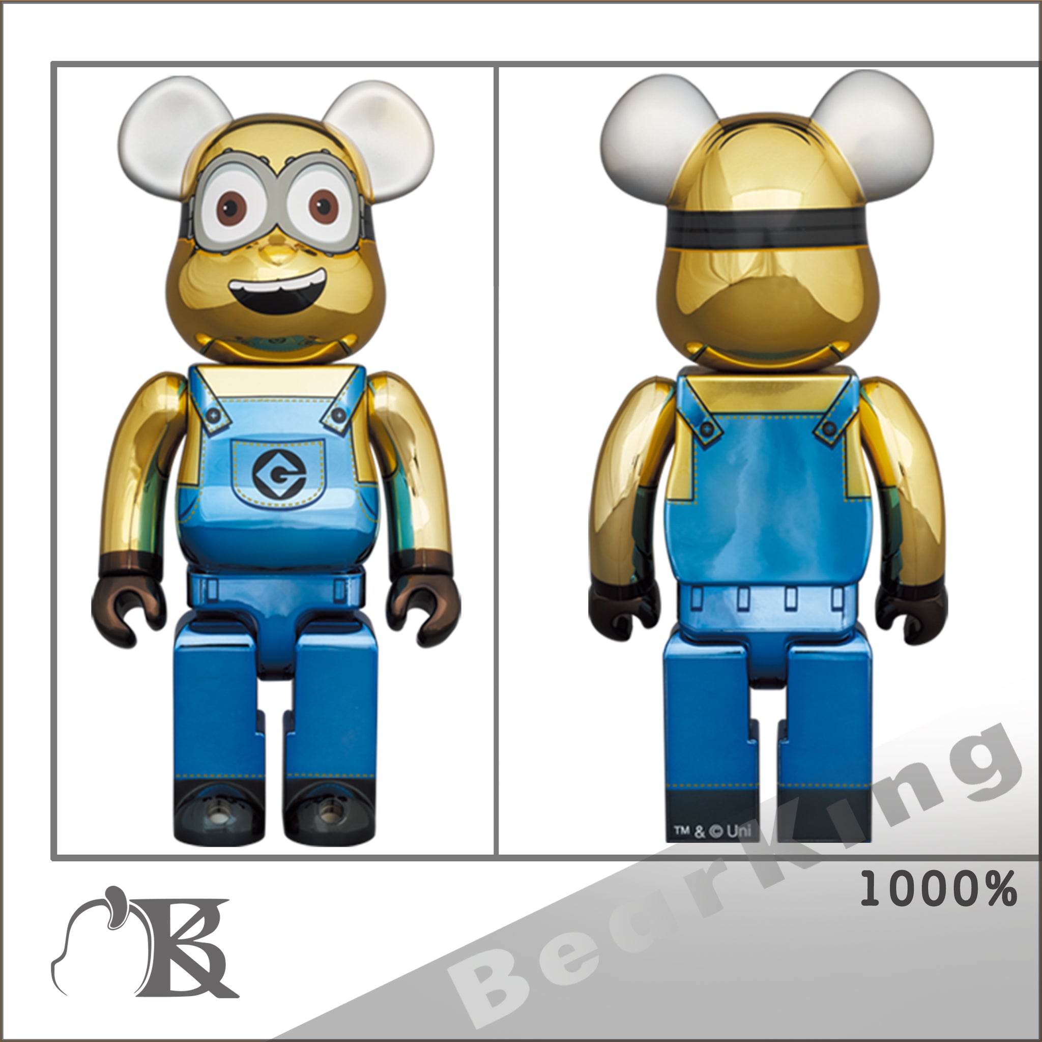 BE@RBRICK DAVE CHROME Ver. 1000％ Minions 小黃人