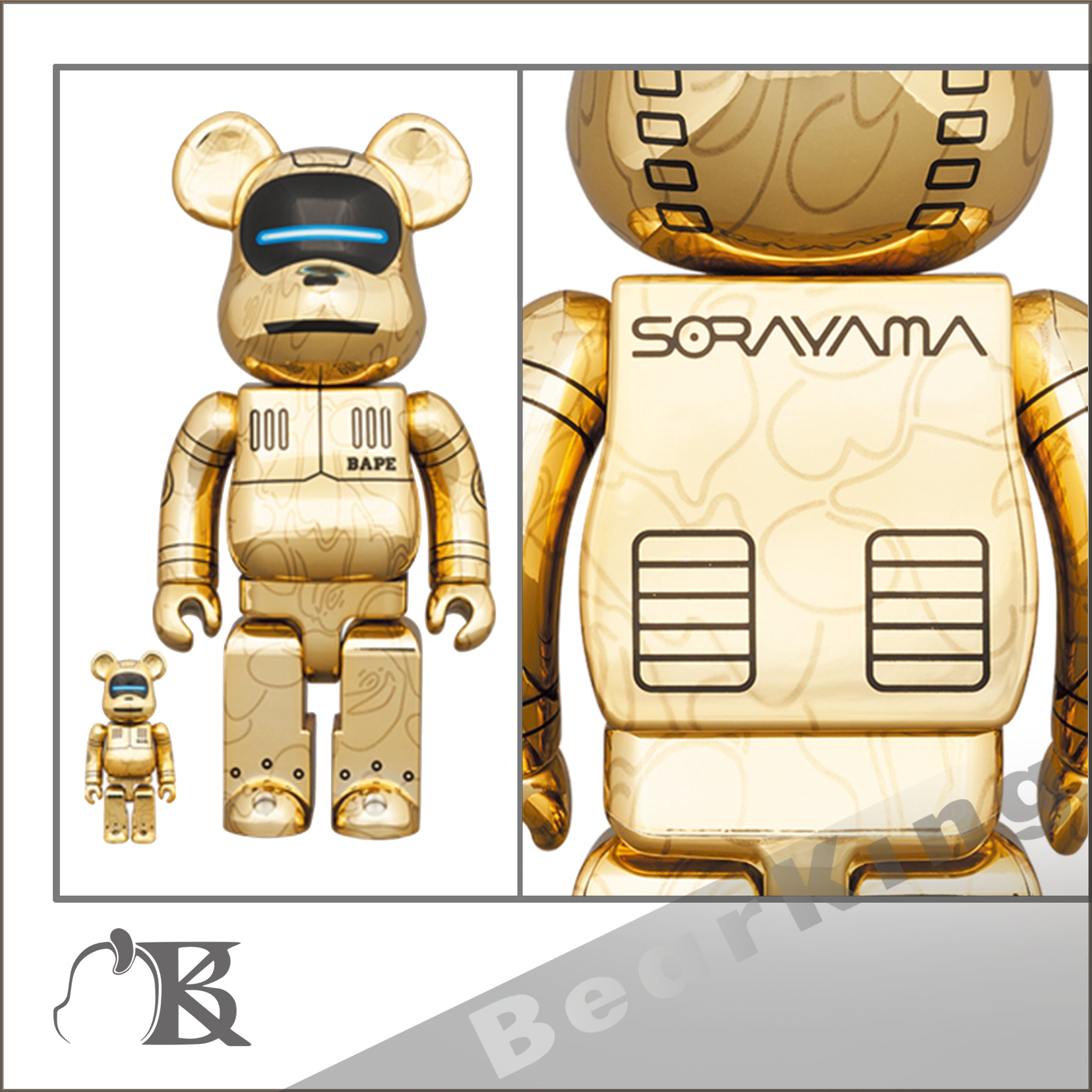 世界有名な BE@RBRICK SORAYAMA BABY MILO 1000% GOLD SILVER Ver 2体