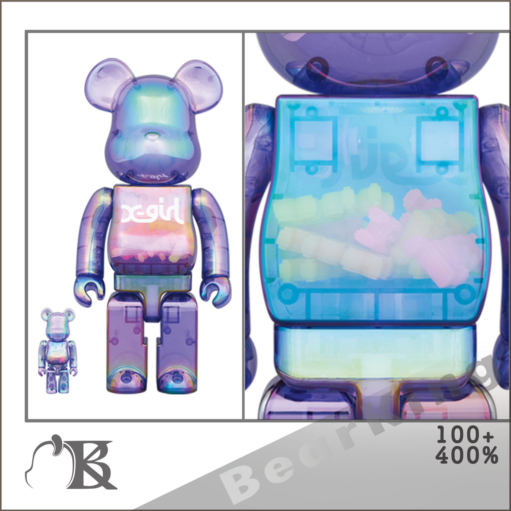 BE@RBRICK X-girl CLEARPURPLE 100% & 400% - その他