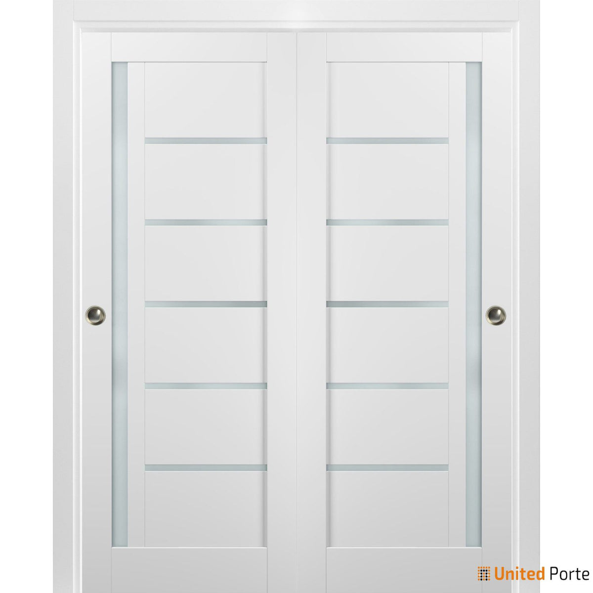 Quadro 4088 | Sliding Closet Bypass Doors with hardware | White Silk ...