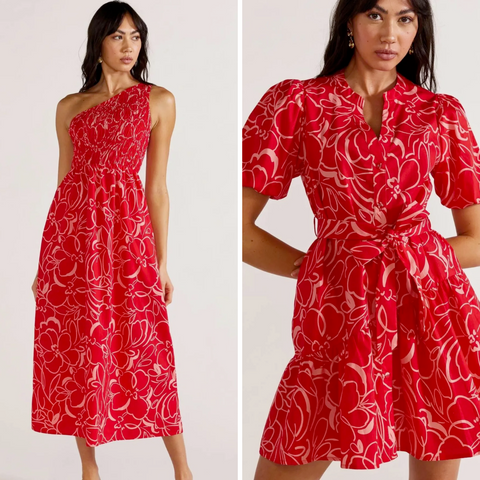Staple the Label - Palermo Dress - Red Floral