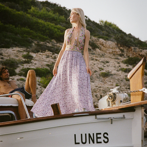 Spell - Sienna Halter Maxi Dress in Lilac