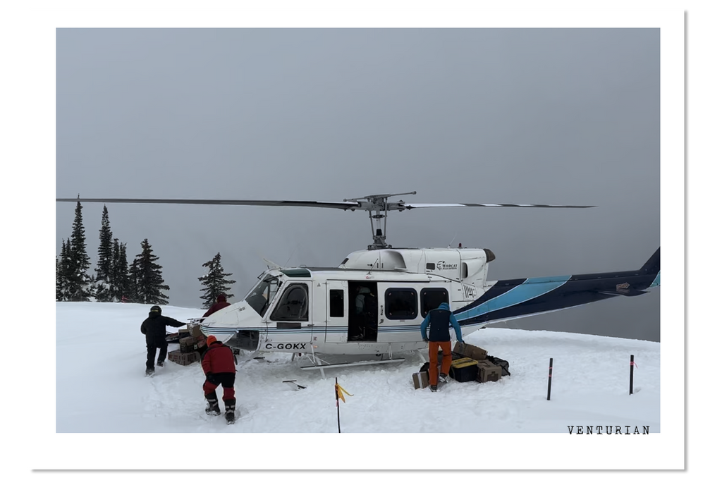 Venturian WatchWorks founder Jason Strong shipping out at Valkyr Adventures Hilda Hut in the Canadian Rockies