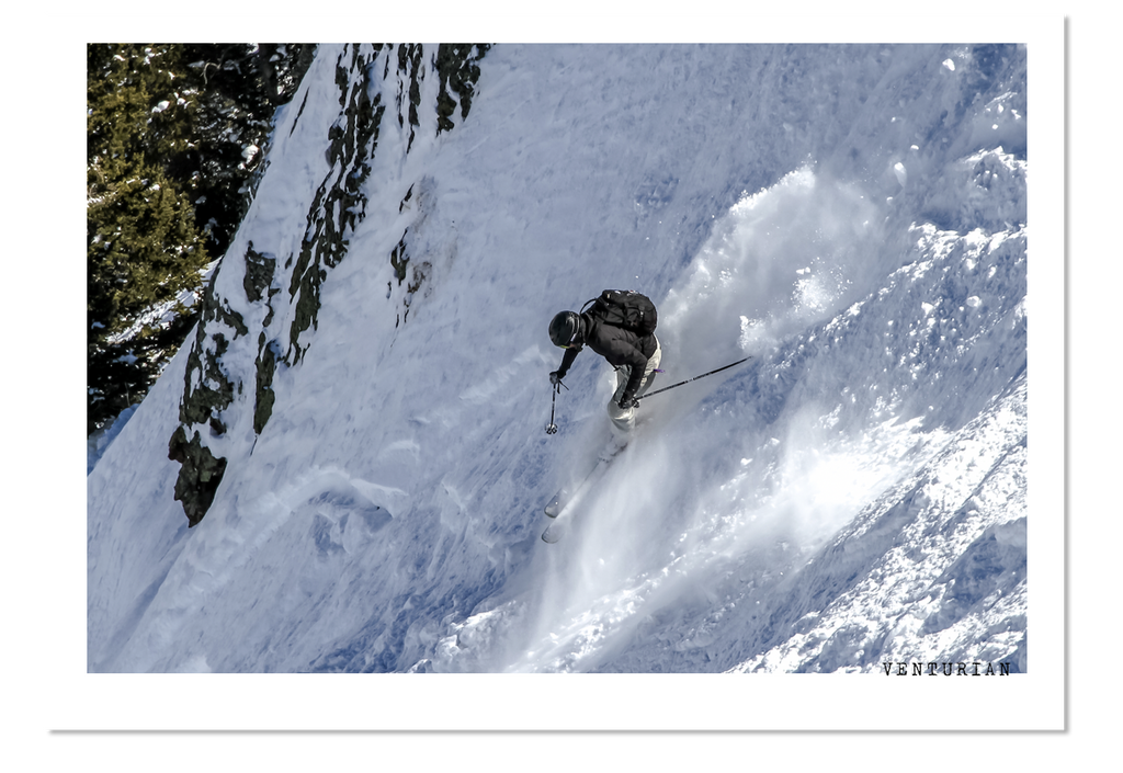 Venturian WatchWorks U.S.A. founder Jason Strong shreds the Canadian backcountry.