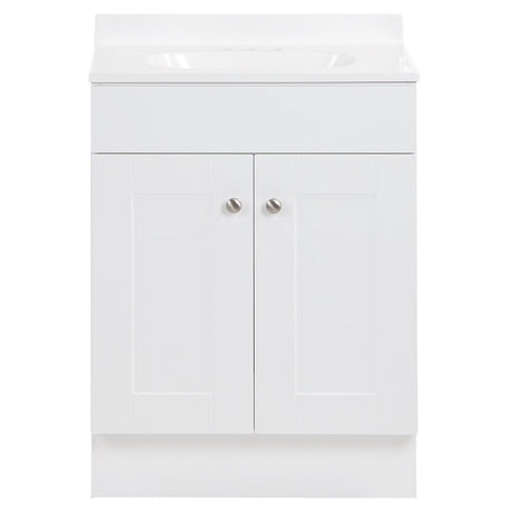 Project Source White 36-in White Undermount Single Sink Bathroom Vanity with White Cultured Marble Top