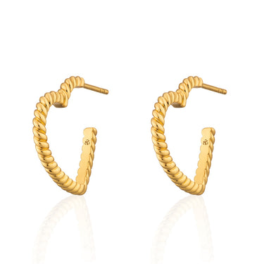 Gold Heart Hoop Earrings, Scream Pretty