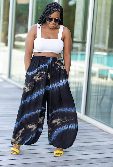 Feel Good Tie Dye Harem Pants (Blue) | No Ordinary Chic