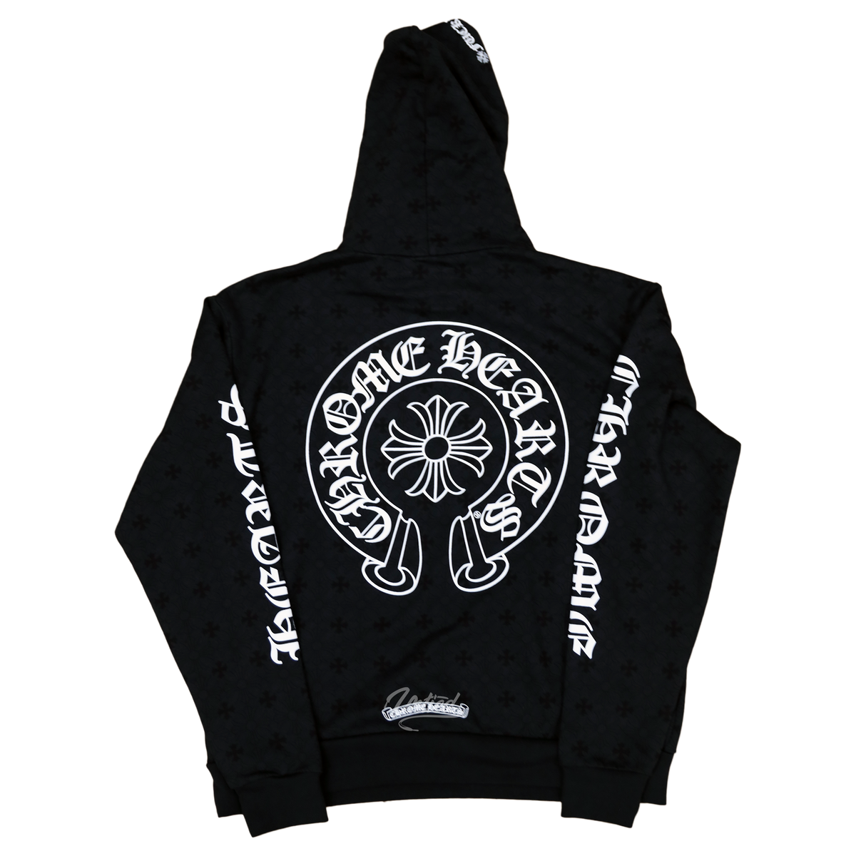 Chrome Hearts Horseshoe Logo White Color Wool Thread Modern Accent