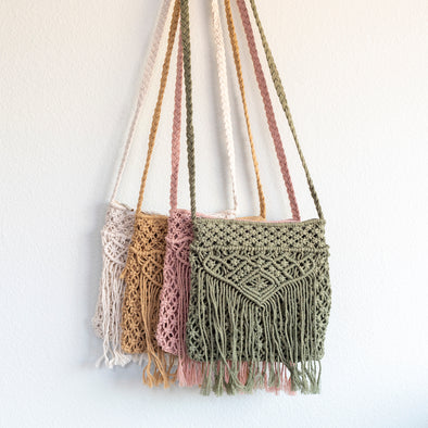 Elena Handbags Handmade Bohemian Tassel Beach Bag