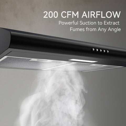 powerful suction vent hood with 200 CFM