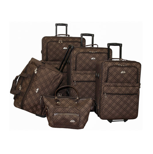 American Flyer AF Signature 4-Piece Luggage Set - chocolate gold