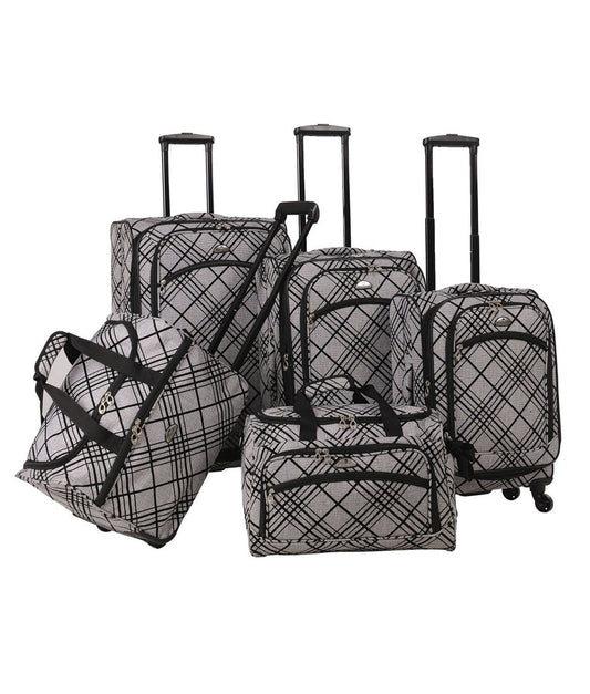 American Flyer Madrid 5-Piece Luggage Set - Brown