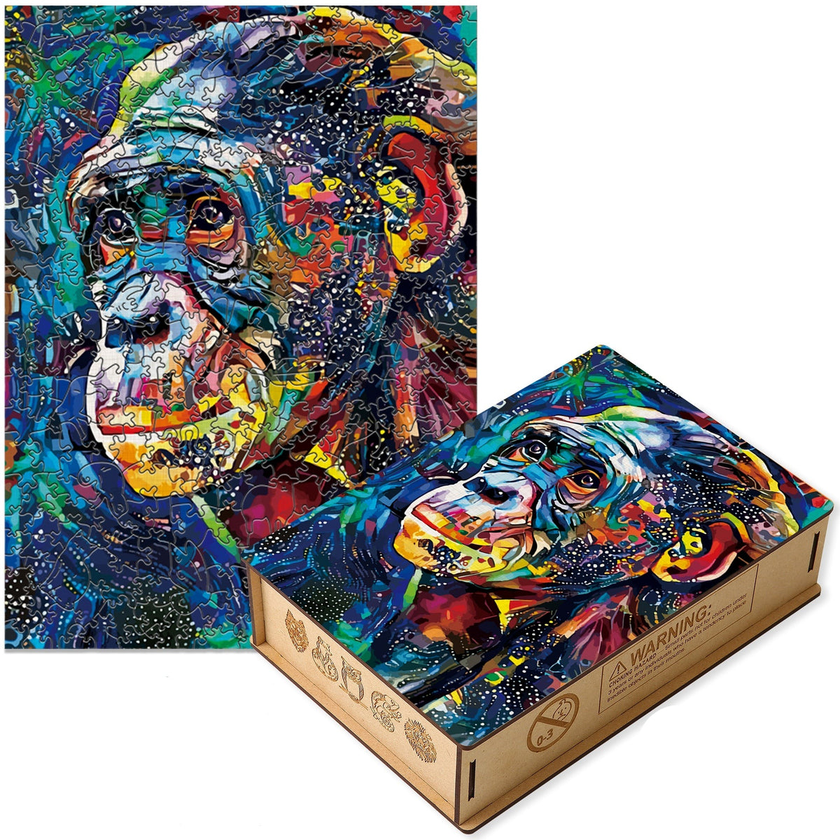 Central Chimpanzee 'Old Jazzy' 3D Wood Jigsaw Puzzle — Winston Puzzles