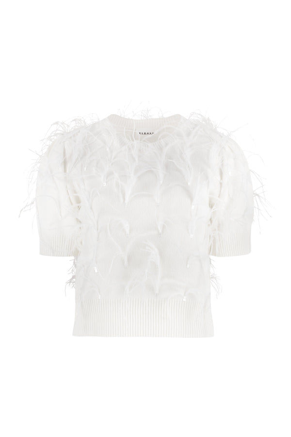 Lucy Ostrich feathers sweater-0