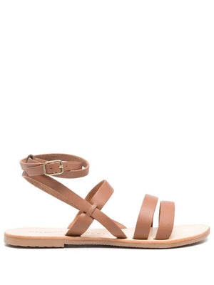 MANEBI Sandals Leather Brown-0