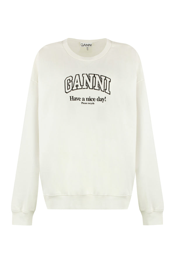 Cotton crew-neck sweatshirt-0