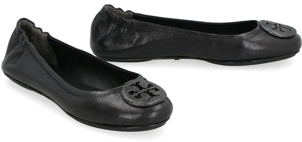 Minnie leather ballet flats with logo-2