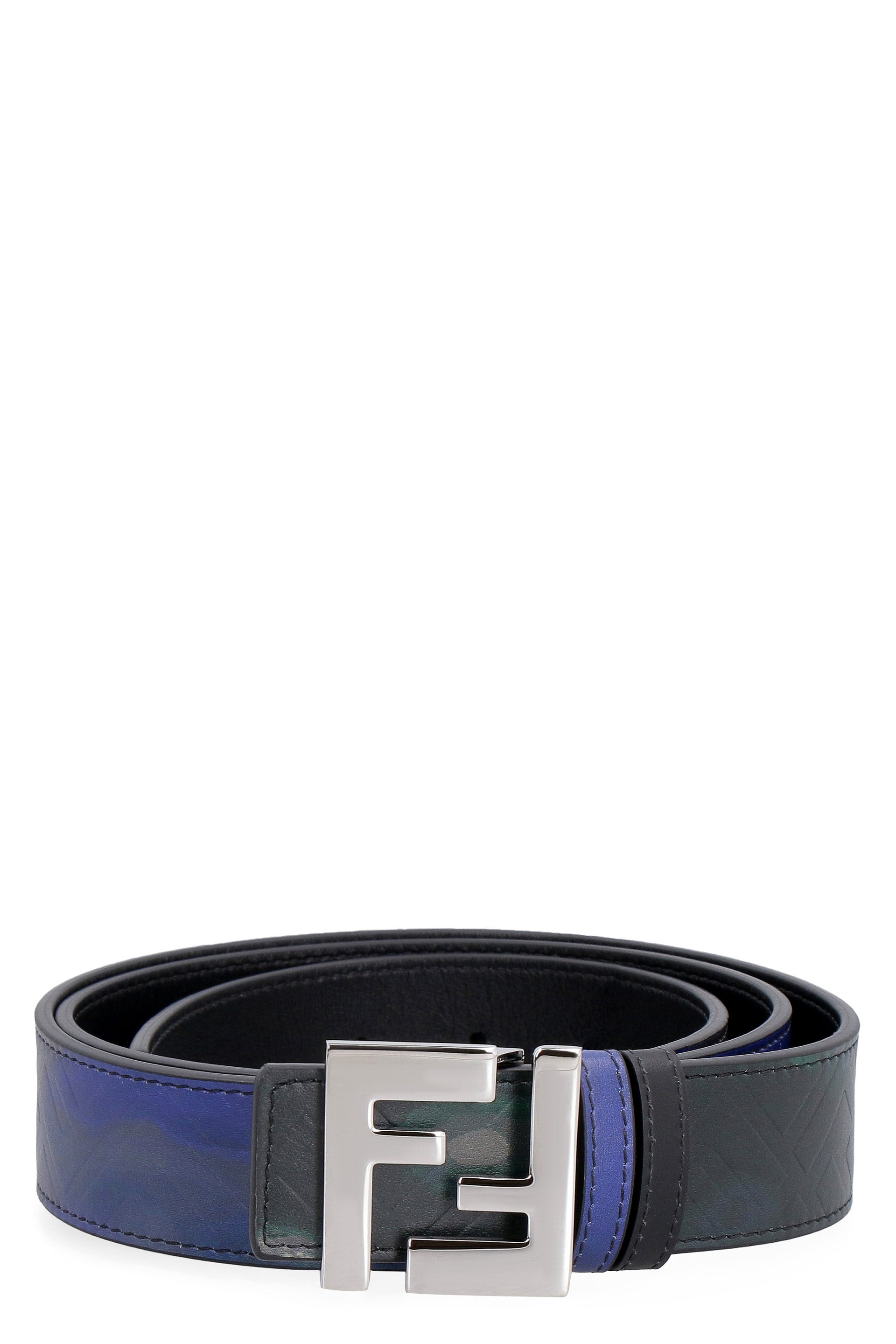 Fendi Reversible Leather And Coated Cotton Belt in White for Men