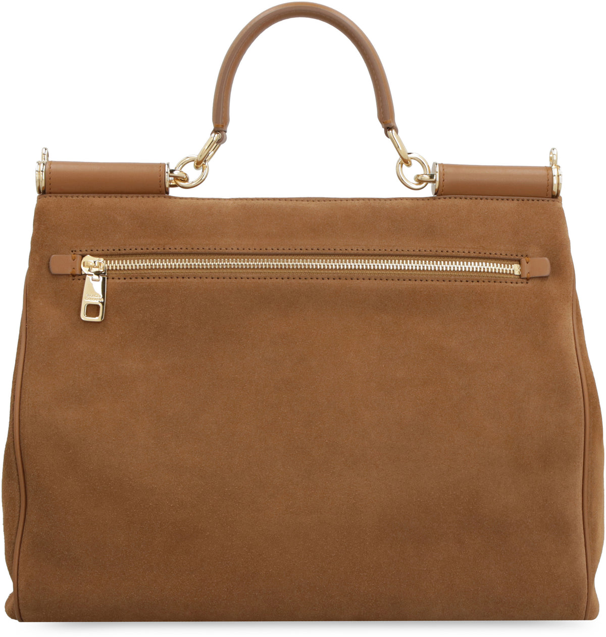 Sicily Large Suede Tote Bag in Brown - Dolce Gabbana