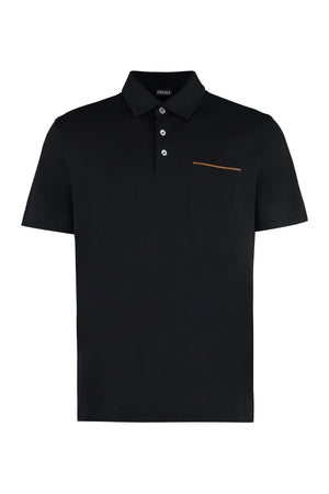 Short sleeve cotton pique polo shirt-0