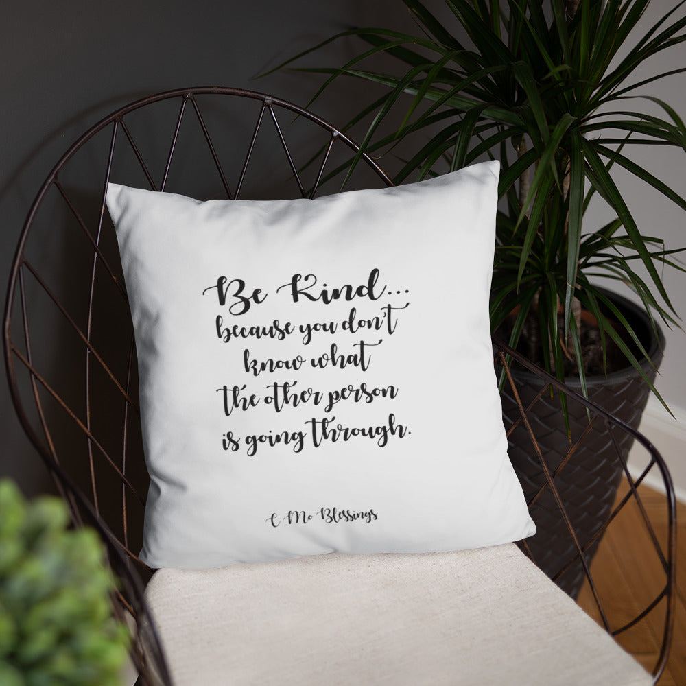 Be Kind (White) Throw Pillow