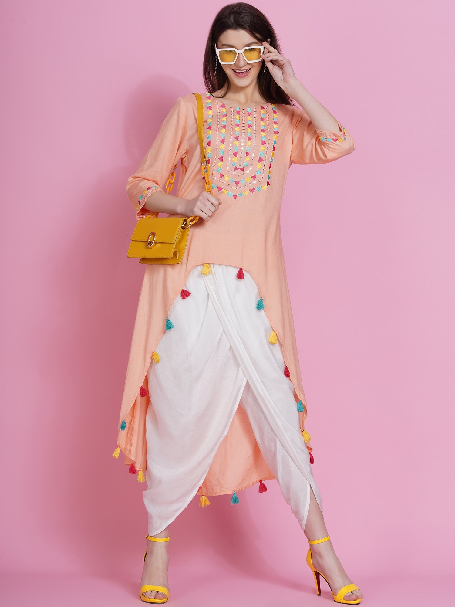 Buy Kath Putli Navratri Wear Embroidered Kedia With Tulip Pant Collection