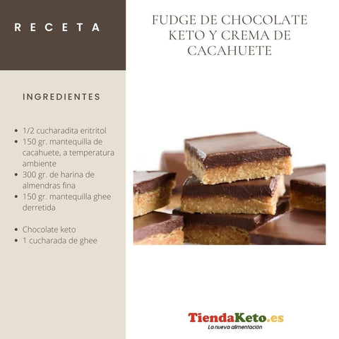 receta keto fudge chocolate y cacahuetes
