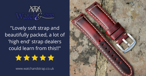 "Lovely soft strap and beautifully packed, a lot of 'high end' strap dealers could learn from this!!"