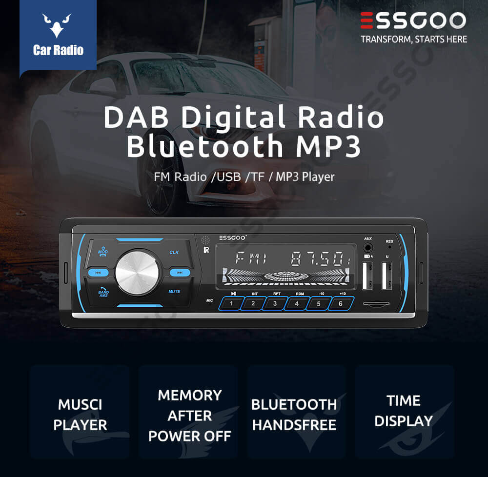 ESSGOO D1  Audiosysteme Multimedia Autoradio Single Din MP3