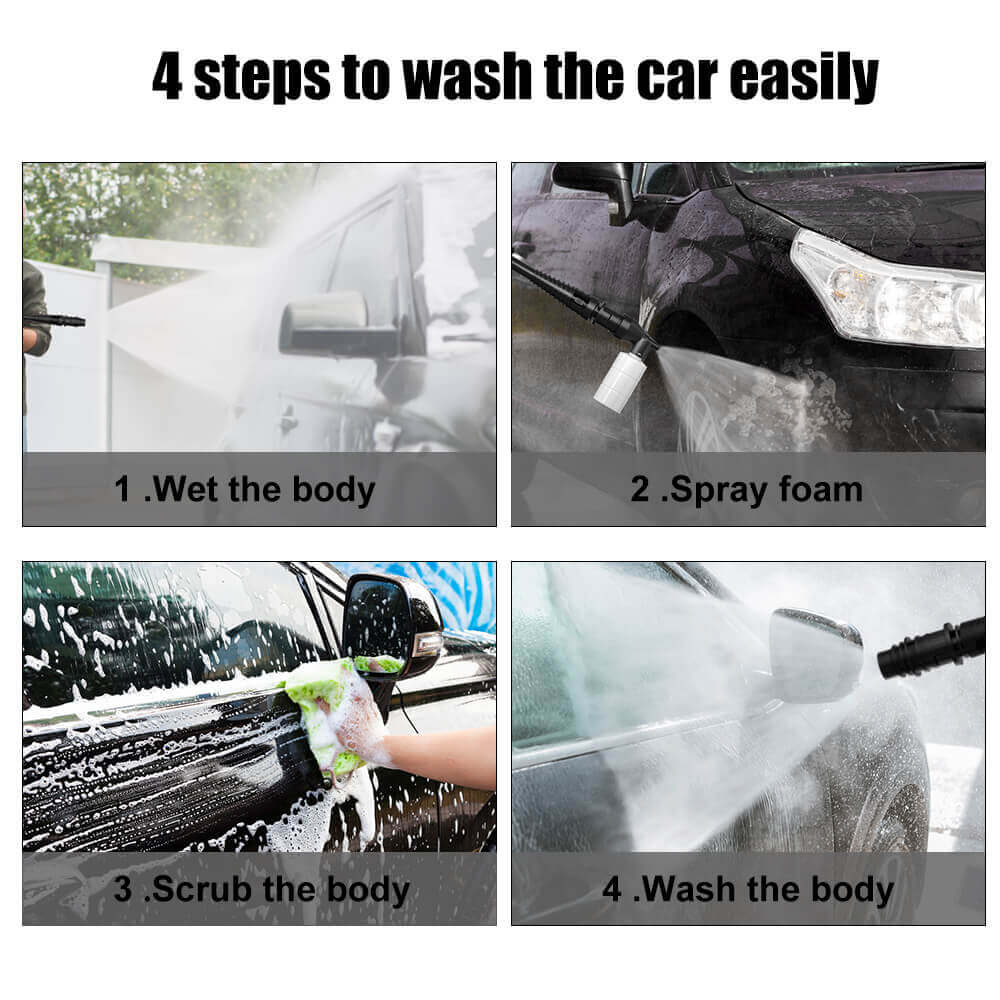 4 steps to wash the car easily