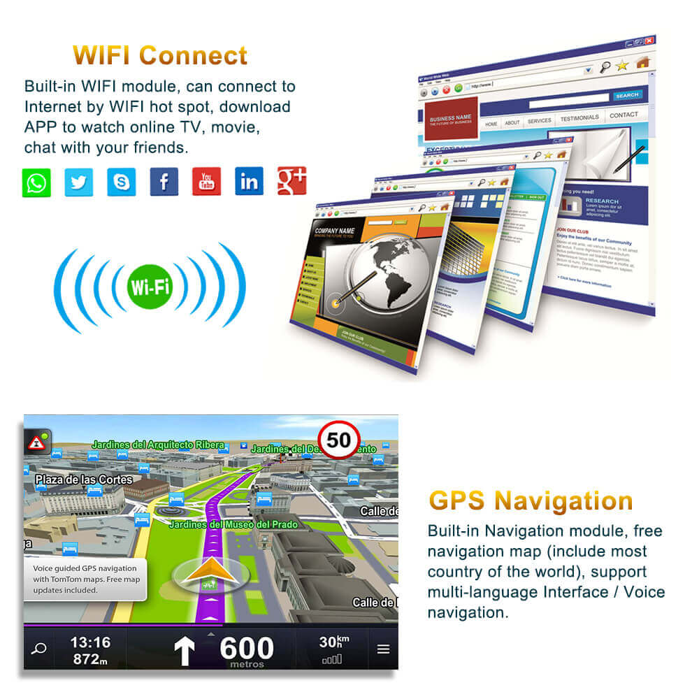 WiFl Connect and GPS Navigation