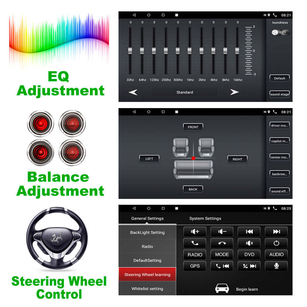 Balance adjustment and steering wheel controls