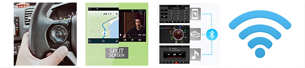 Support steering wheel control, split screen, bluetooth connection, use smartphone to create WiFi hotspot