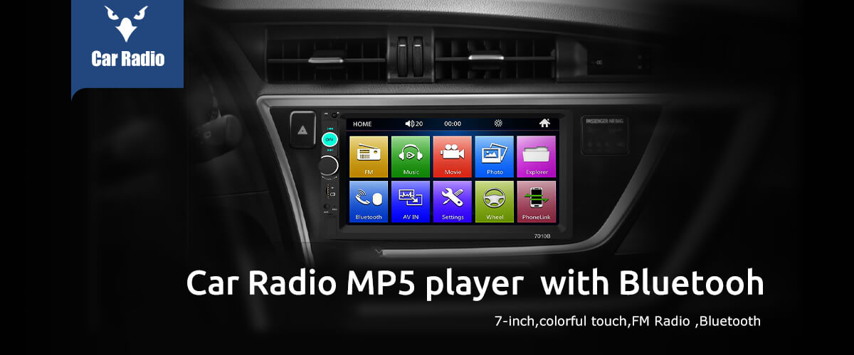 ESSGOO FR7002  Car Stereo HD 7 Touch Screen Radio MP5 Player With BT AUX  Linking