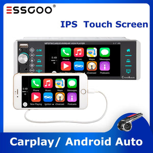 gracht output Memo ESSGOO 1 Din Carplay Autoradio Bluetooth AM RDS MP5 Player 5.1 inch Car  Radio Stereo IPS Touch Screen Mirror link Support DVR